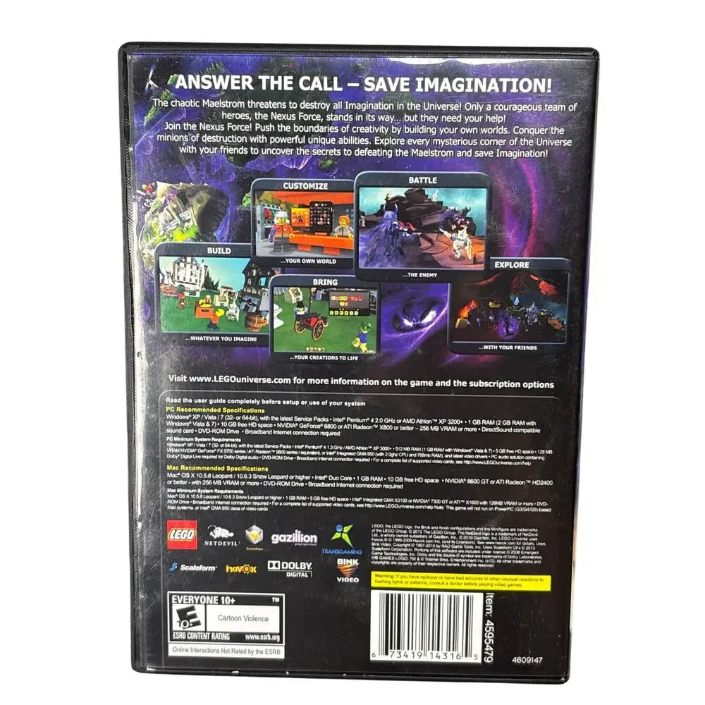 Lego Universe Massively Multiplayer Online Game DVD-ROM for PC/MAC Complete CIB